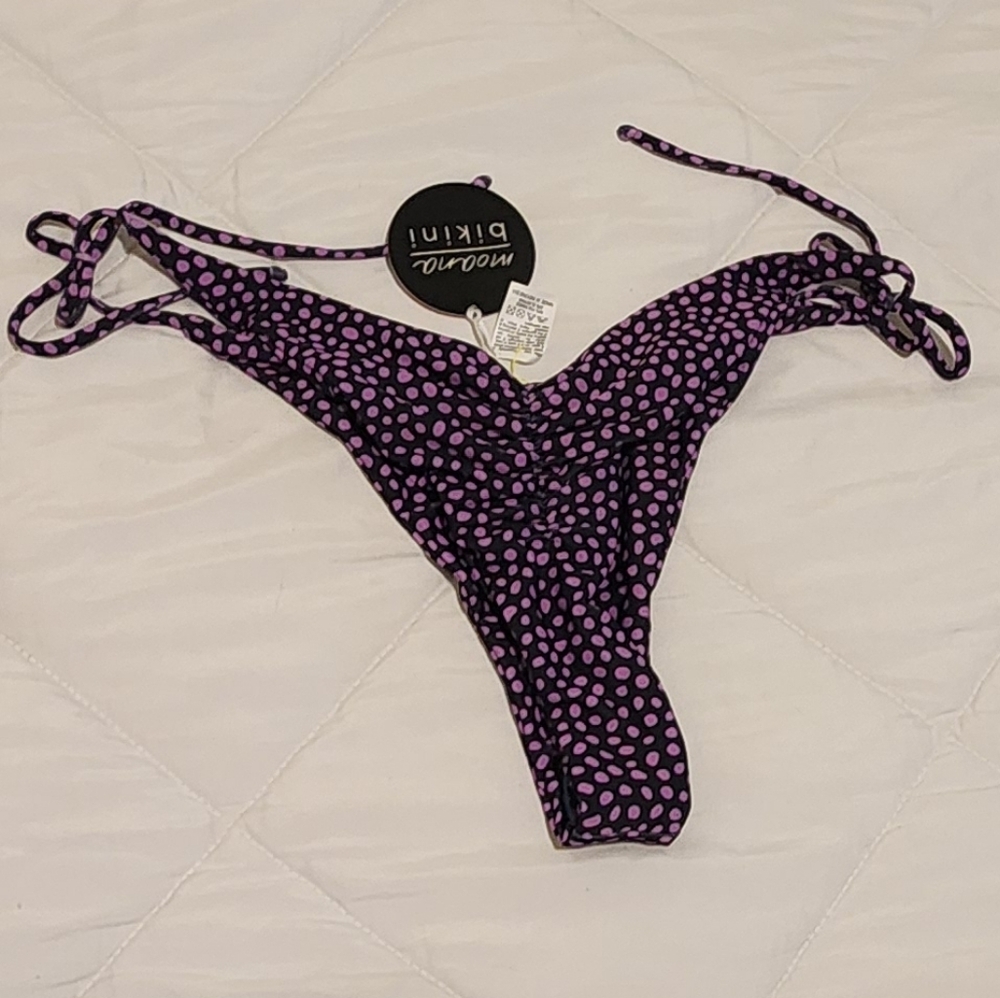 Purple Polka Dot Bikini Bottom